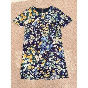 Slate & Willow Women Sz 6 Blue Floral Throw‎ Shift Dress